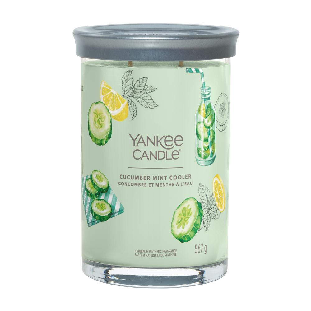 YANKEE CANDLE SIGNATURE, Cucumber Mint Cooler, Large Tumbler (567g)