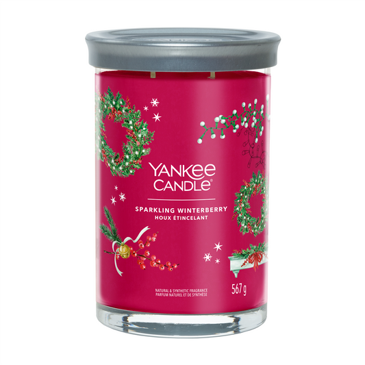 YANKEE CANDLE SIGNATURE, SPARKLING WINTERBERRY, LARGE TUMBLER