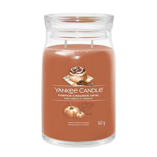 YANKEE CANDLE SIGNATURE, Pumpkin Cinnamon Swirl, Large Jar