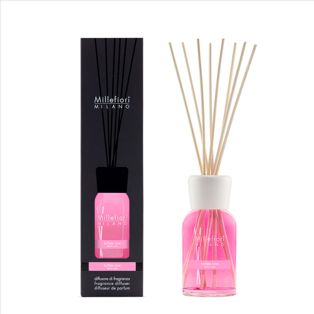 MILLEFIORI, LYCHEE ROSE NATURAL STICK DIFFUSER, 250 ML